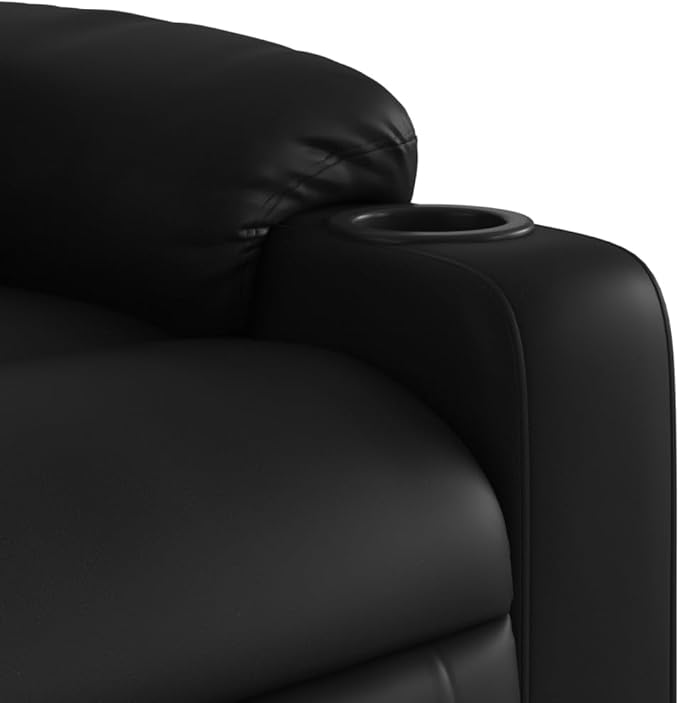 Faux Leather Massage Recliner Chair Manual Recliner Chair with Massage Single Sofa Home Theater Seating Comfy Living Room Single Sofa Chair Black Faux Leather-22