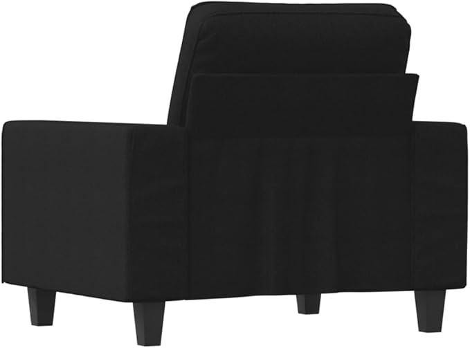 vidaXL Comfortable Black Sofa Chair in Fabric and Metal - Modern 1-Seater Design for Living Room/Office/Lounge Area