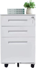File Cabinet Three Drawer Office Cabinet Removable Short Cabinet with Locking Drawer Cabinet Under Desk Storage Cabinet (Color : White)
