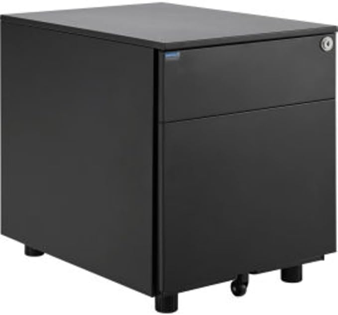 Global Industrial Interion Low Height 2 Drawer Pedestal Black - 1 Each