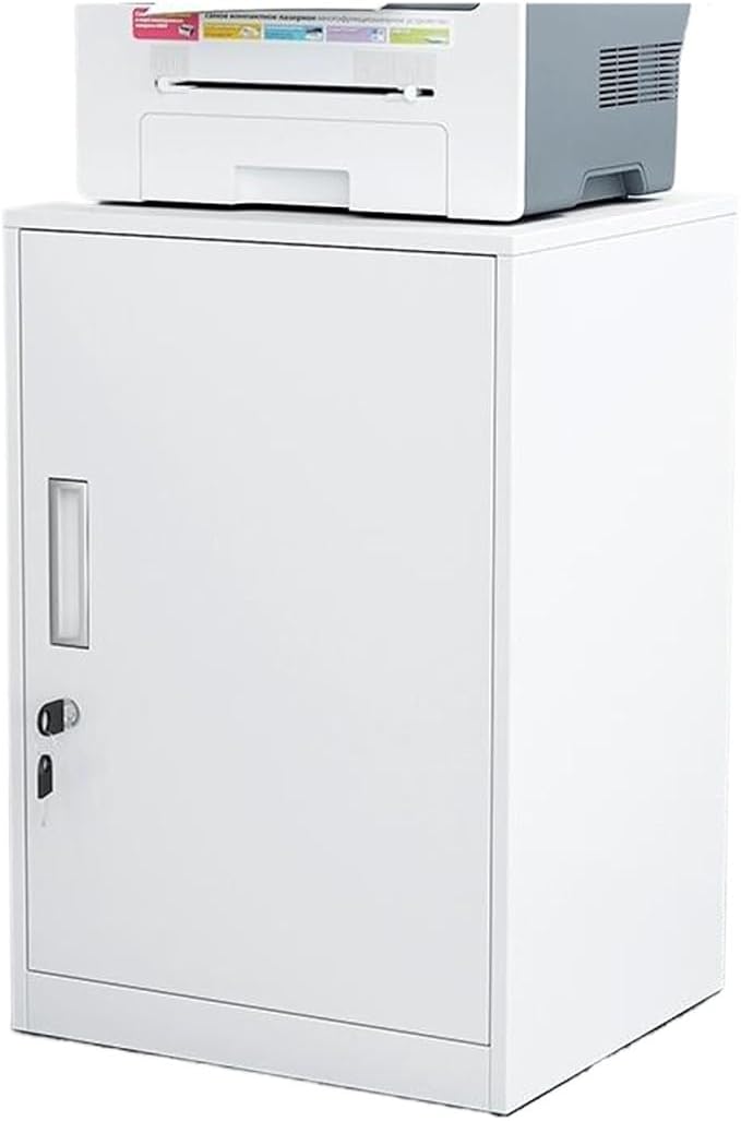 Filing Cabinet Under Desk with Locking Drawer Cabinet File Information Cabinet Tin File Cabinet Small Cabinet (Color : White)