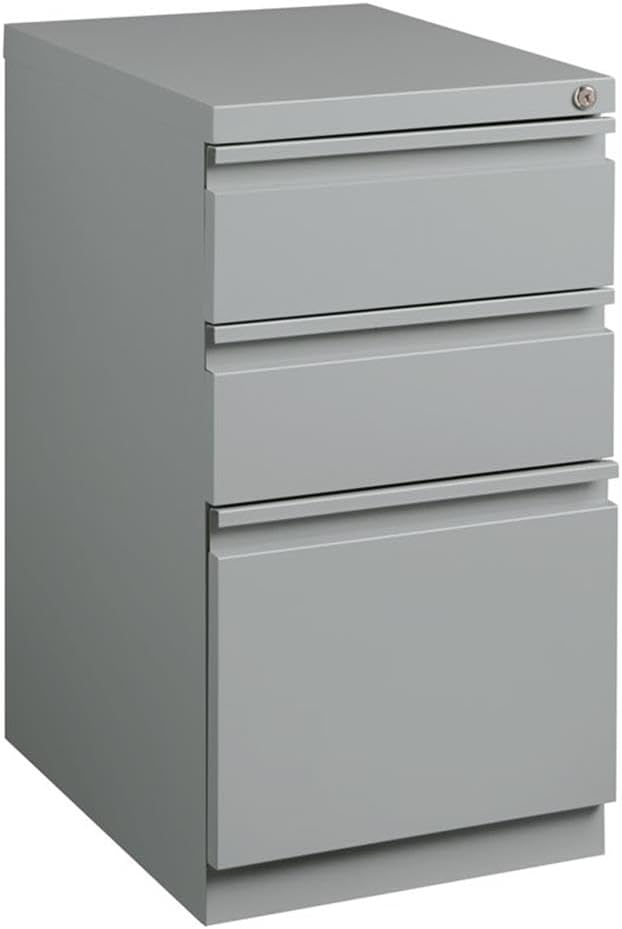 Home Square 2 Piece Metal File 3-Drawer Box/Box/File Set in Silver Gray