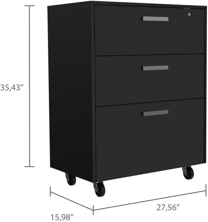 Hassyee Office Spacious Three Drawers Mobile File Cabinets with Durable Casters for Easy Mobility Multifunctional Display Storage Cabinet for Primary Living Space