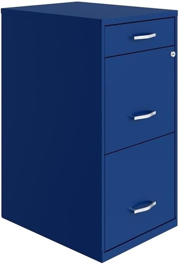 UrbanPro 3 Drawers 27.32 Vertical Blue Metal Filing Cabinet Lockable Pre-Assembled Stationary Letter Size for Home Office