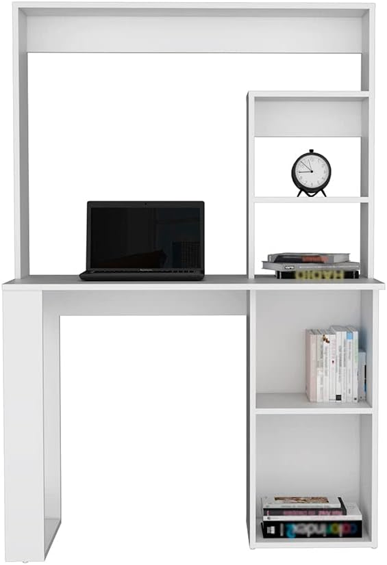 Computer Desk Modern Computer Office Desk with Open Storage Space for Books Files Oather Office Supplies Office Desk for Home Offices/Small Workspaces/Writing Computer Desk (White)