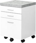 Monarch Specialties I 7051 File Cabinet Rolling Mobile Storage Drawers Printer Stand Office Work Laminate Grey White Contemporary Modern