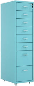 File Cabinet Tin Cabinet Storage Cabinet Under Desk Cabinet with Lock Mobile Drawer Cabinet Storage Data Cabinet (Color : Blue)