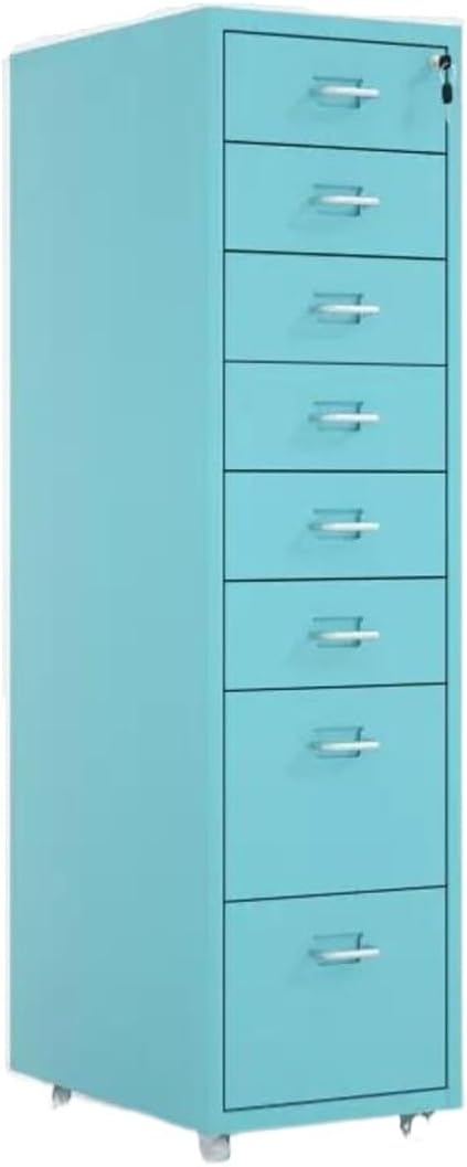 File Cabinet Tin Cabinet Storage Cabinet Under Desk Cabinet with Lock Mobile Drawer Cabinet Storage Data Cabinet (Color : Blue)