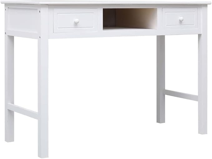 Computer DeskHome Office DeskStudy Writing Table for Home Office Modern Simple Style DeskWriting Desk White 43.3x17.7x29.9 Wood
