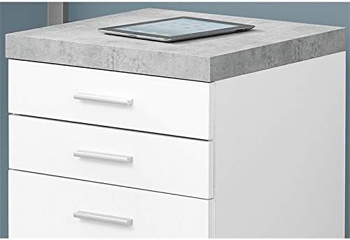Monarch Specialties I 7051 File Cabinet Rolling Mobile Storage Drawers Printer Stand Office Work Laminate Grey White Contemporary Modern