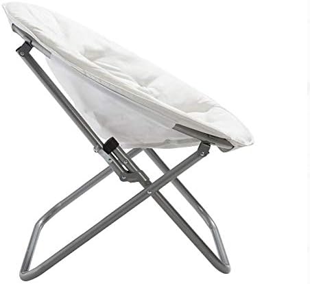 Urban Lifestyle Microsuede Foldable Saucer Chair Adult White