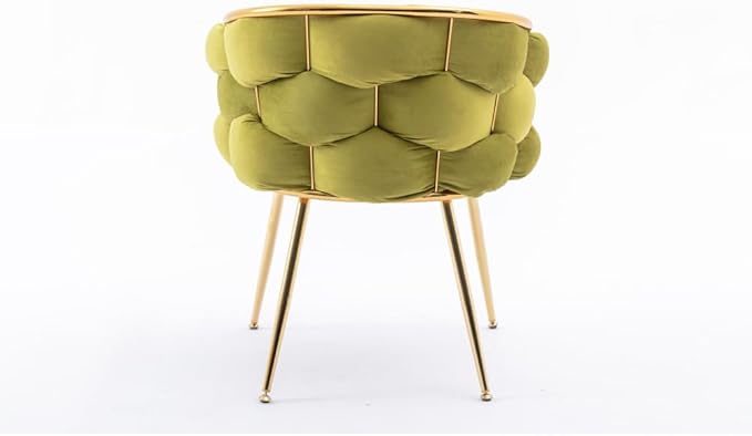 Luxury Modern Simple Leisure Velvet Single Sofa Chair Bedroom Lazy Person Household Dresser Stool Manicure Table Back Chair (Olive Green + Velvet-1)