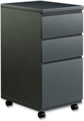 Alera PBBBFCH Three-Drawer Metal Pedestal File w/Full-Length Pull 14 7/8 x 19 1/8 Charcoal