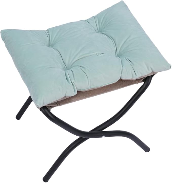 Living Room Chairs Modern Cotton Fabric Lazy Chair Accent Contemporary Lounge Chair Single Steel e Leisure Sofa Chair with Armrests and A Side Pocket (Green)with Ottomanwith footrest