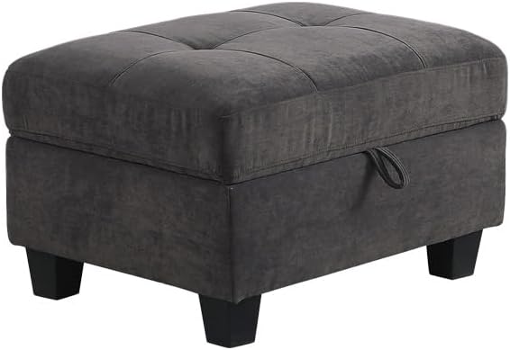 69 Loveseat Sofa Comfy Velvet Loveseat for Small Spaces 2 Seater Small Couch for Living Room Modular Sectional Sofa with Storage Ottoman for Bedroom Office Apartment Dark Gray