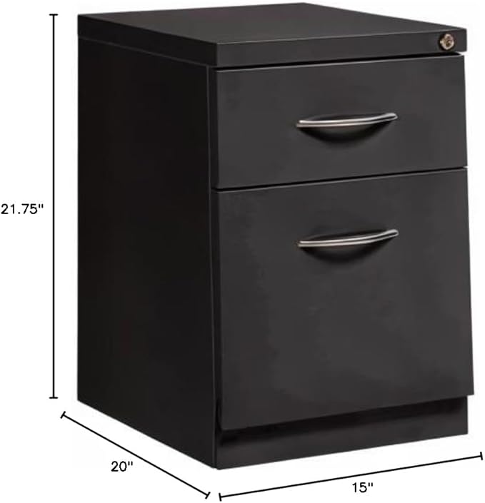 Global Industrial 2 Drawer Box/File Pedestal 15 W x 20 D x 21-3/4H Charcoal