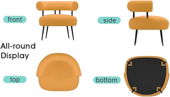 Modern Accent Chair Round Upholstered Barrel Armchair for Small Spaces Fluffy Side Corner Sherpa Sofa Chair for Living Room Bedroom
