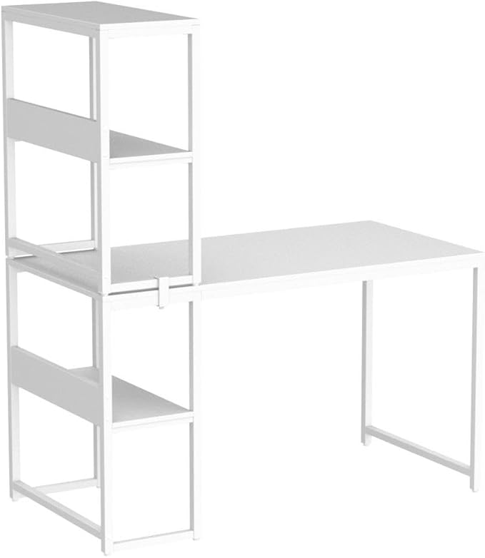UNICOO – Muti-Function 3 Combination Computer Desk. L Shaped Computer Desk with Shelves Study Desk with Reversible Storage Shelves for Home Office (XJH-2402 - White)