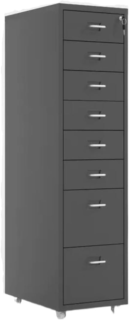 File Cabinet Tin Cabinet Storage Cabinet Under Desk Cabinet with Lock Mobile Drawer Cabinet Storage Data Cabinet (Color : Grey)