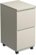 Alera PBFFPY Two-Drawer Metal Pedestal File with Full-Length Pull 14 7/8w x 19 1/8d Putty