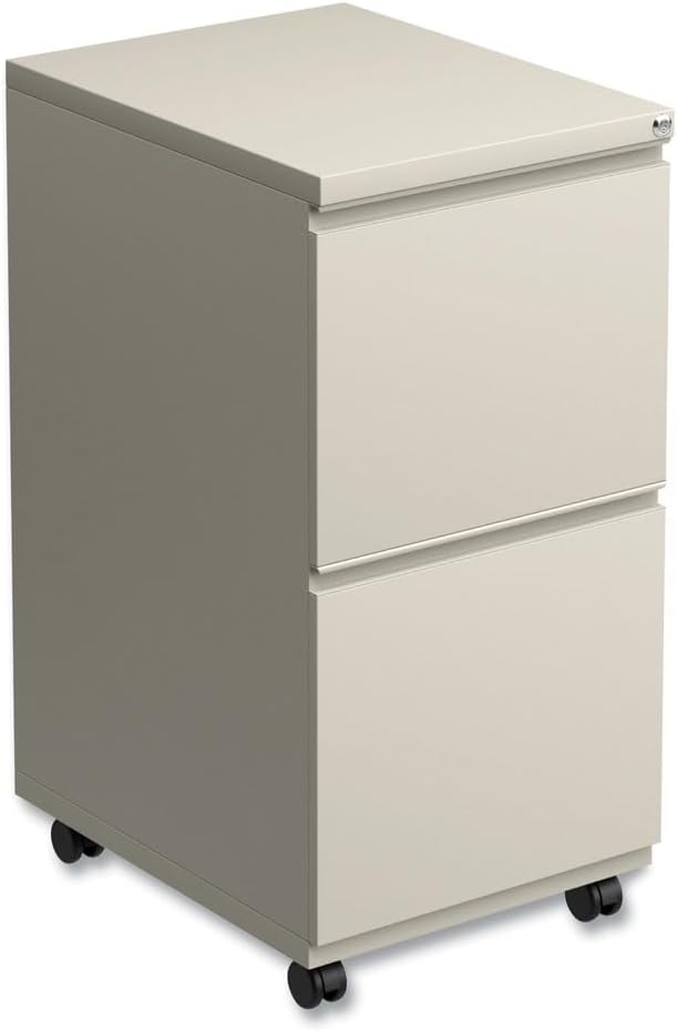 Alera PBFFPY Two-Drawer Metal Pedestal File with Full-Length Pull 14 7/8w x 19 1/8d Putty
