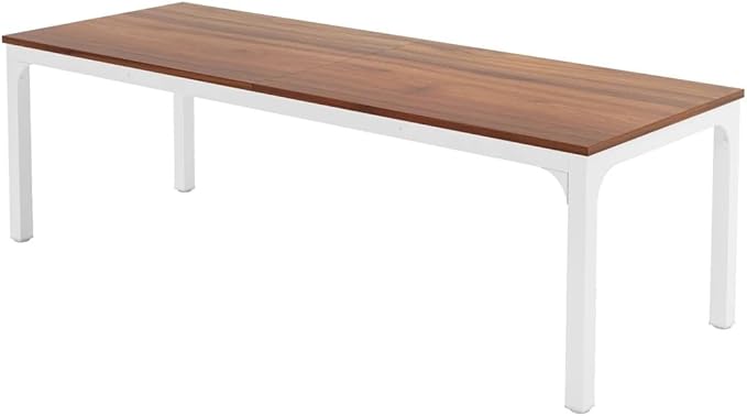78 Inch Long Computer Desk 2 Person Executive Office Desk Extra Large Double Workstation Simple Study Student Writing Table for Home Office (Brown+White)