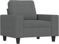 vidaXL Sofa Chair in Dark Gray - Stylish and Comfortable 1-Seater Lounge Chair with Durable Fabric and Metal Frame Ideal for Living Room or Office