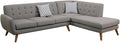 Poundex Bobkona Belinda Linen-Like Polyfabric SECTIONAL in Grey