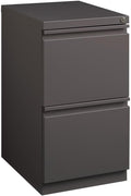 Scranton &amp Co 20 2-Drawer Metal Mobile Pedestal Filing Cabinet Espresso Finish 27.75 H x 15 W x 19.88 D Durable Steel Construction Letter-Size File Storage Hidden Casters Locking Office