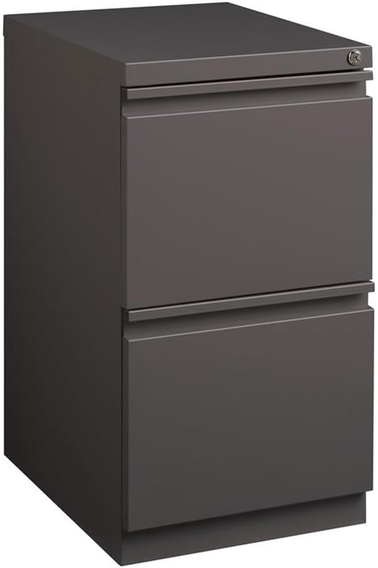 Scranton &amp Co 20 2-Drawer Metal Mobile Pedestal Filing Cabinet Espresso Finish 27.75 H x 15 W x 19.88 D Durable Steel Construction Letter-Size File Storage Hidden Casters Locking Office