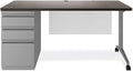 Alera HSD6030CM Double Pedestal Steel Desk 60 X 30 X 29.5 Mahogany/Charcoal Charcoal Legs