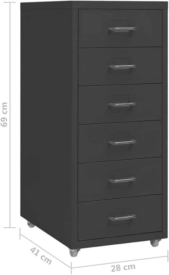 ELEFOCUS FurnitureCabinets StorageFiling CabinetsMobile File Cabinet Anthracite 28x41x69 cm Metal(Color:Default)