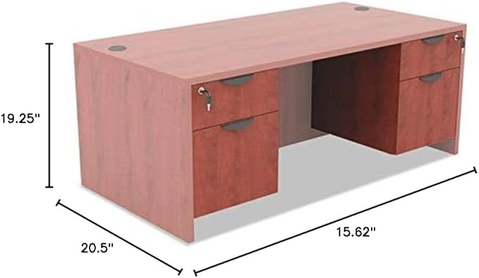 Alera Valencia 3/4 Box/File Worksurface Pedestal Medium Cherry (ALEVA552222MC)