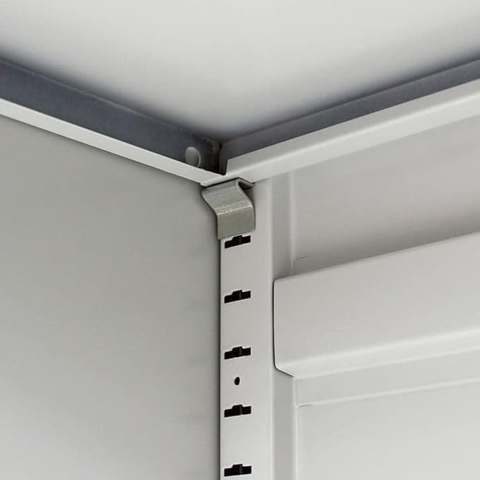 Steel File Cabinet with 2 Doors 35.4x15.7x70.9 Gray Office Storage Cabinet with Adjustable Shelves and Locking System for Home Office Organization