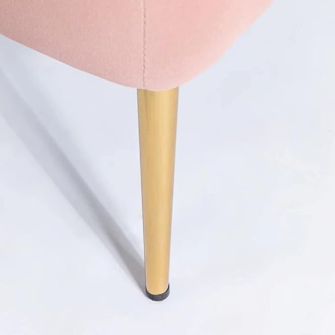 Eye-Catching Elegant Wide Tufted Velvet Lounge Chair Living Room | Pleated Details Soft Foam Filling Solid Wood &amp Gold Metal Legs | Size: 31''H x 26''W x 29.5''D Glam Luxe Look Pretty Pink Color