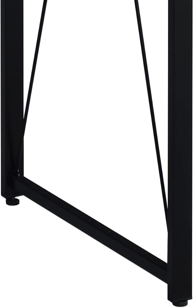 35.5 Industrial Writing Desk with Metal Sled Base Rustic Wood Computer Desk with Stable V-Shaped Support Compact Study Table with Powder-Coated Frame for Home OfficeBedroomSmall SpacesBlack+Grey