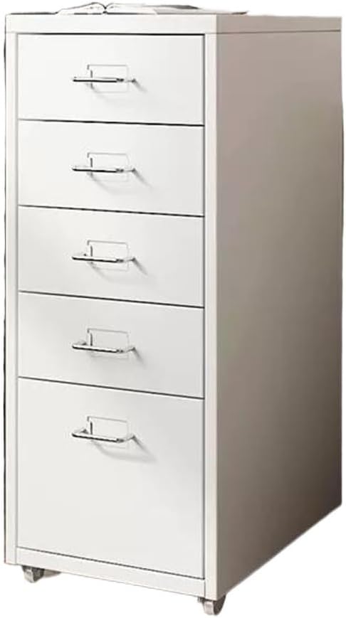 File Cabinet Multilayer Tin Cabinet Household Storage Narrow Storage Cabinet File Cabinet Office Drawer Cabinet (Color : White)