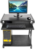 Home Office Computer Desk Moveable Four-Wheel Drawers and Storage Shelves Keyboard Tray Home Office Desk Sturdy and Space-Saving