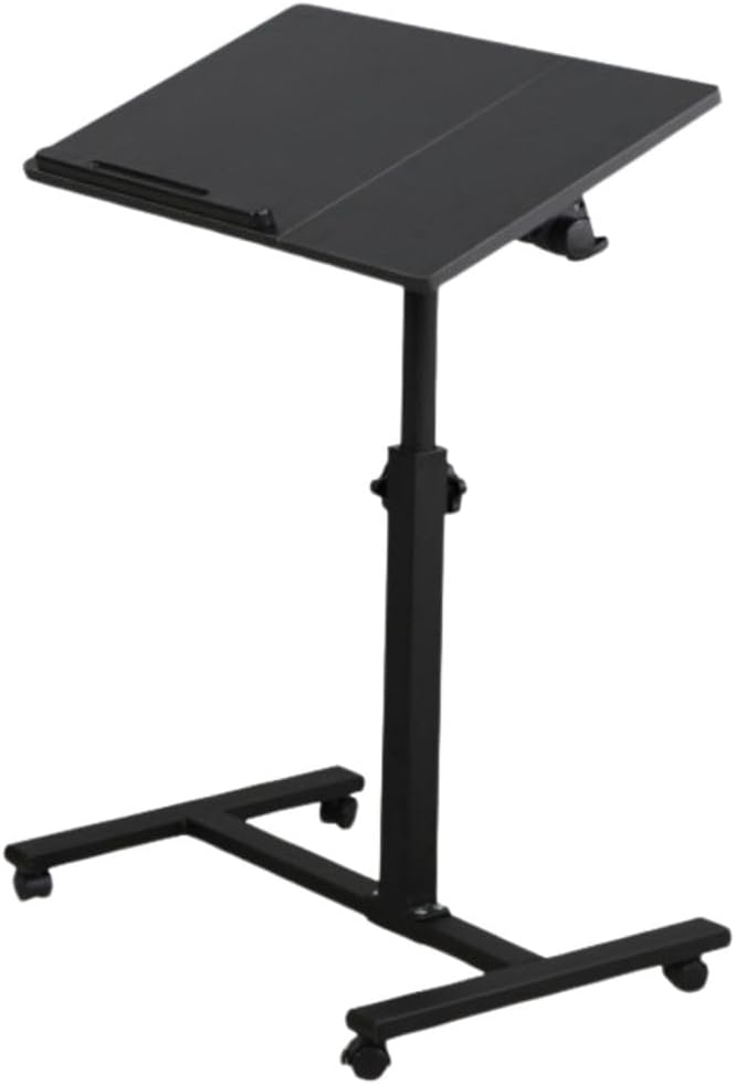 Adjustable Work-from-Home Working Station – Compact Mobile Desk with MDF Tabletop &amp Steel Frame | Height Adjustable 58–90cm | Space-Saving Design | Black Finish | Ideal for Small Spaces Uses