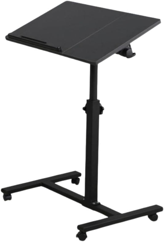 Adjustable Work-from-Home Working Station – Compact Mobile Desk with MDF Tabletop &amp Steel Frame | Height Adjustable 58–90cm | Space-Saving Design | Black Finish | Ideal for Small Spaces Uses