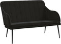 vidaXL Bench Black Velvet (100% Polyester) Metal Plywood Two Seater