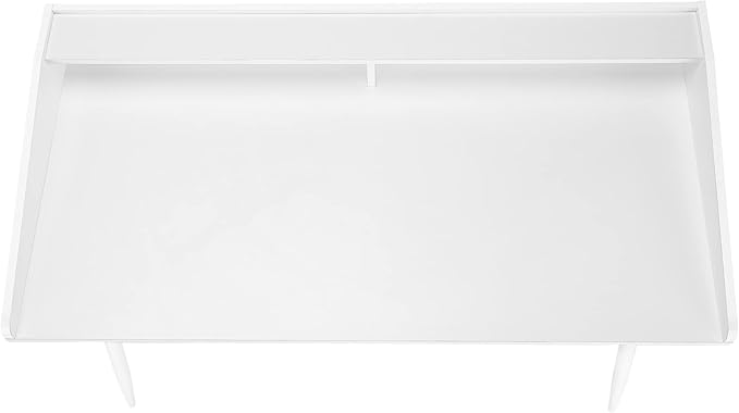 Computer Desk Home Office Laptop Storage Shelves 48 l Work White Laminate White Metal Contemporary Modern WZ128