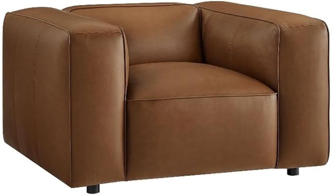 Auren Vegan Leather Modular Armchair in Coffee