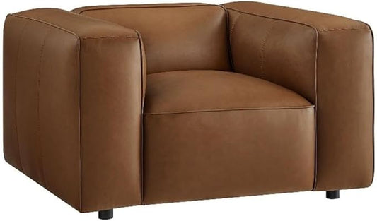 Auren Vegan Leather Modular Armchair in Coffee