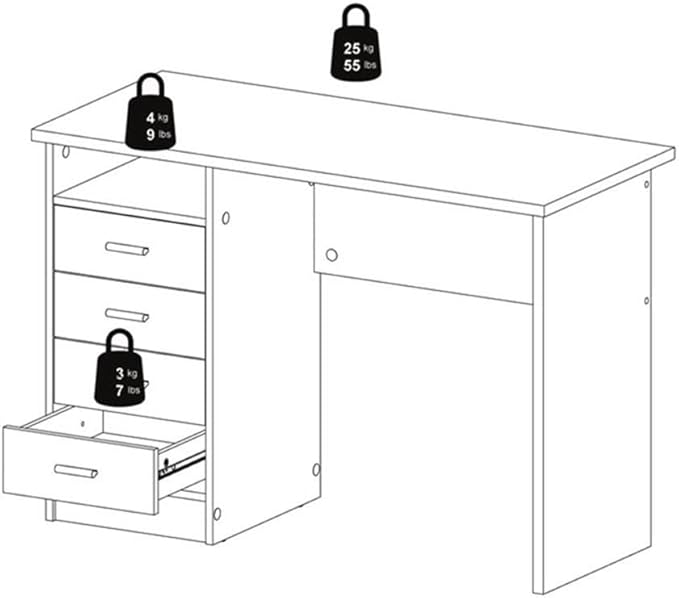 Tvilum Desk with 4 Drawers Black Woodgrain