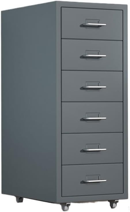 Office Storage File Cabinet Thickened Cold-Rolled Steel Chest of Drawers 6 Layers of Large-Capacity Storage Cabinets Office File Cabinets Multifunctional Data OrganizingGris