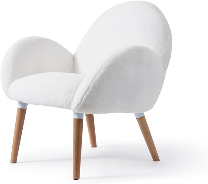 Pure Solid Wood Beech Frame Imitation Lamb Fabric Sofa Chair Suitable for Living Room and Hotel