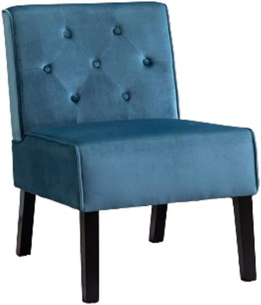Reeso 2-Piece Living Room Armless Button Tufted Pattern Accent Chair Blue