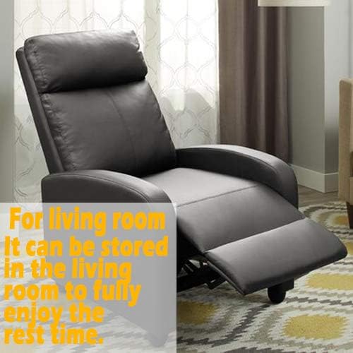 Recliner SofaPU Leather Massage Recliner ChairComfortable&ampGreat Support Reading Chair for Living Room Office Home Theater Seating-Brown