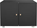 Mobile File Cabinet Metal Printer Stand with 360 Degree Rotation Wheels Rolling Copier Cabinet 2 Door Steel Printer Stand with Storage